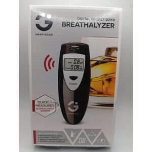 Smart Gear Digital Pocket Sized Breathalyzer, Alarm Sounds When Over Limit